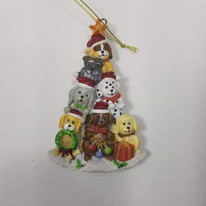 Dog Pile Pyramid Christmas Tree Ornament Puppy Pet